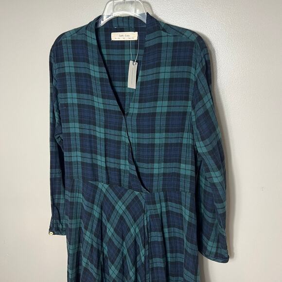 NWT Anthropologie Sylvan Plaid Shirtdress Tartan Green Blue Holiday Women XL - Picture 4 of 10